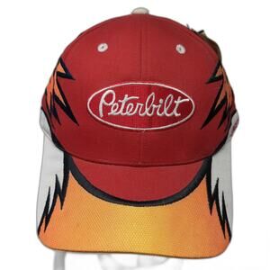 Cyrk Peterbilt Baseball Cap Red One Size Flame Graphic Strapback Hat Since 1939